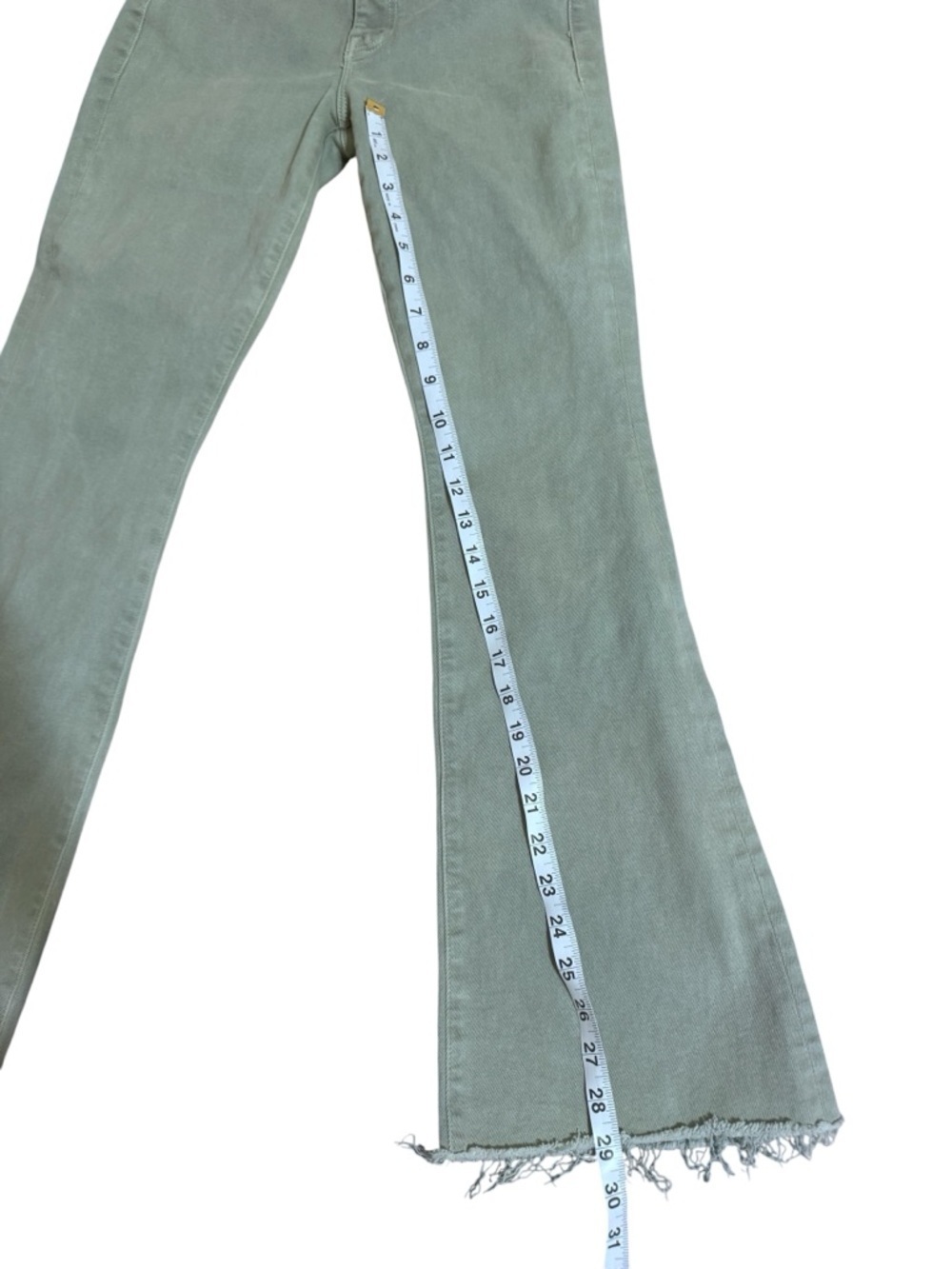 MOTHER High-Rise Sage Green Flare Jeans - Picture 3 of 11